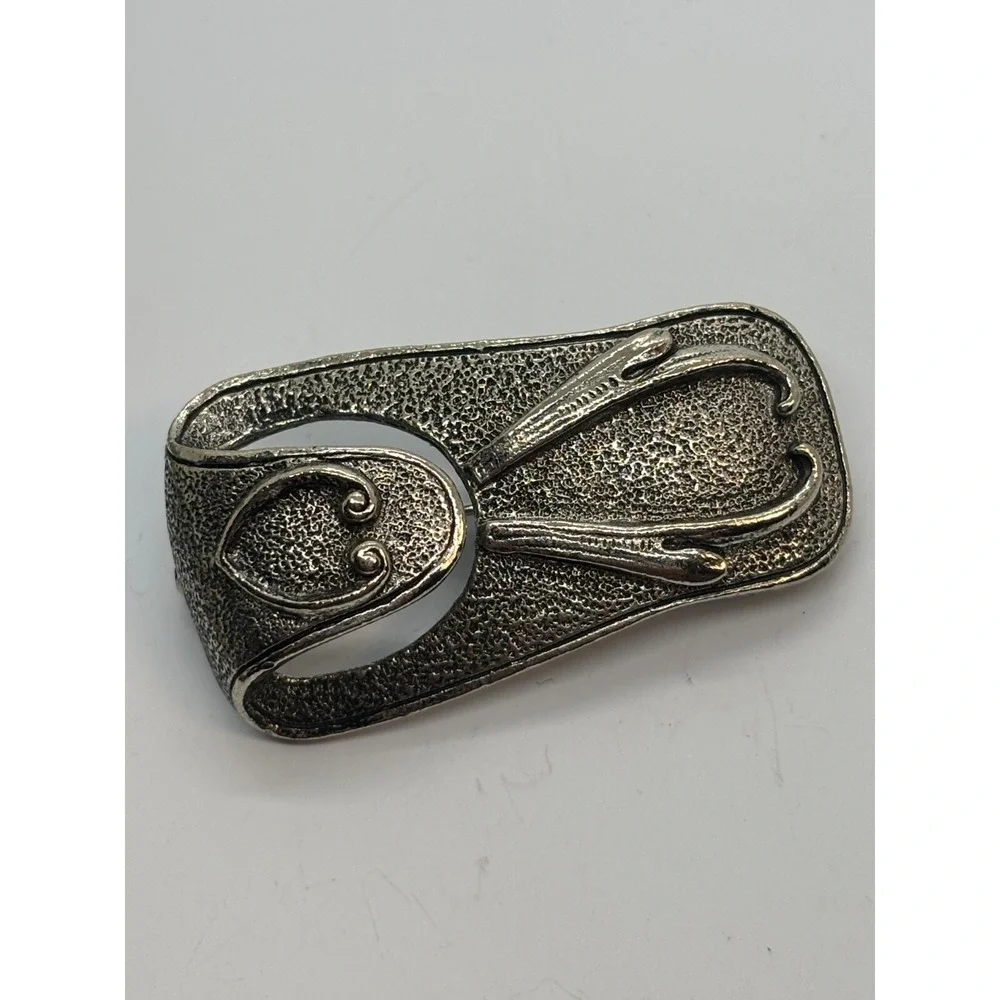 Vintage Sarah Coventry 1973 Eye Glass Holder Brooch Silver Tone - Picture 5 of 12